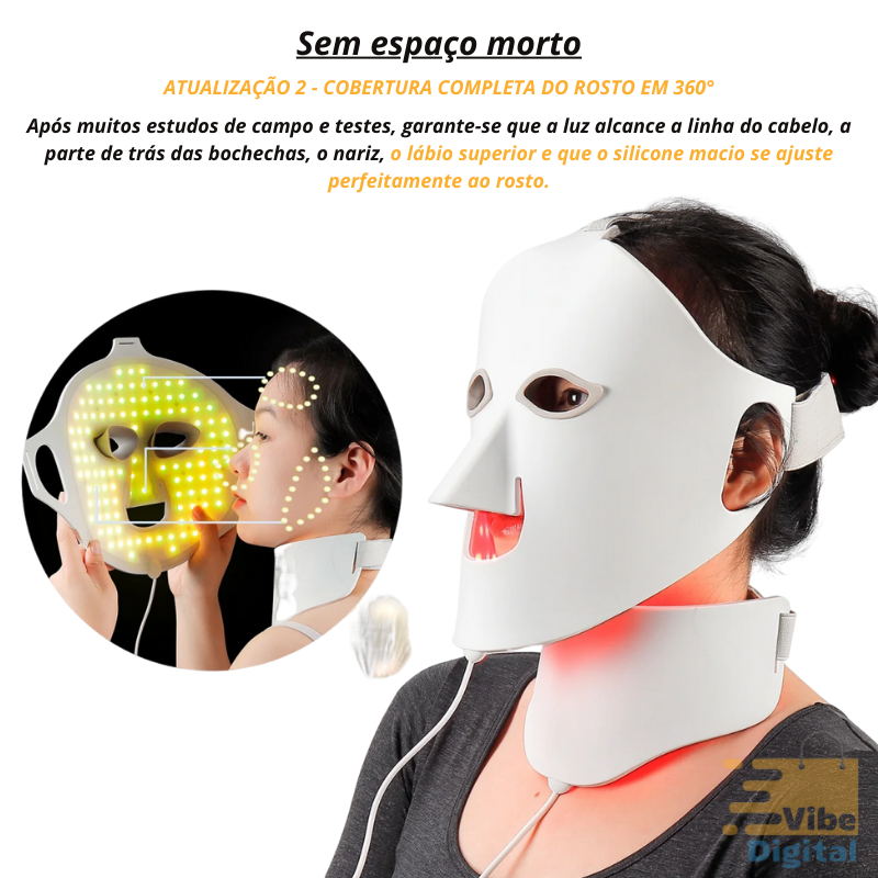 Forever Lily - Máscara LED Rejuvenescedora + pescoço [Elimine as rugas e linhas de expressão com apenas 15 minutos do seu dia]
