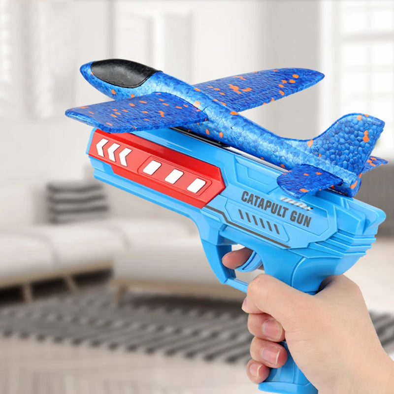 Kit Completo Lançador de Avião + Avião AeroSpeed  [Diversão ao ar livre com voos incríveis,facil do usar]